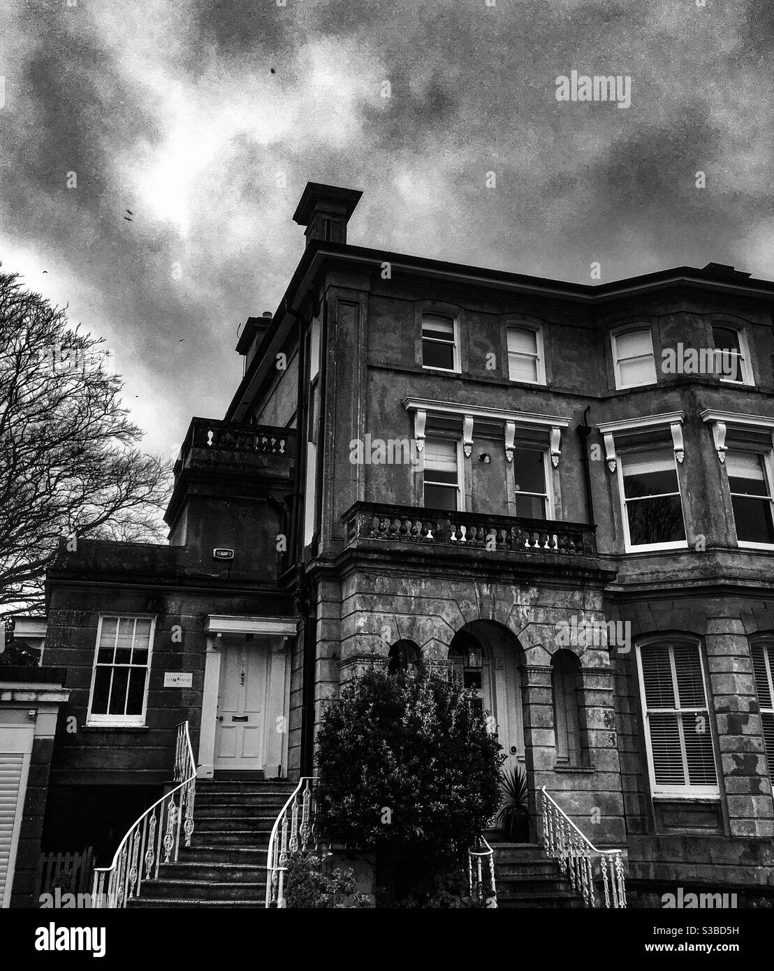 Large House In Monochrome Stock Photo Alamy