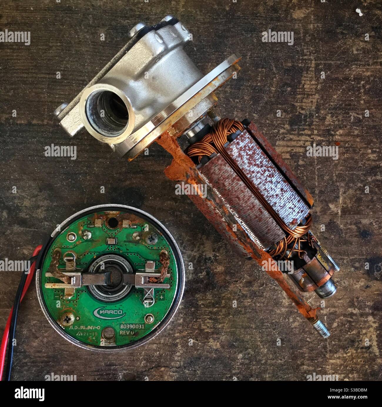 A water damaged water pump, Catalonia, Spain. - Smartphone Captured Stock Image