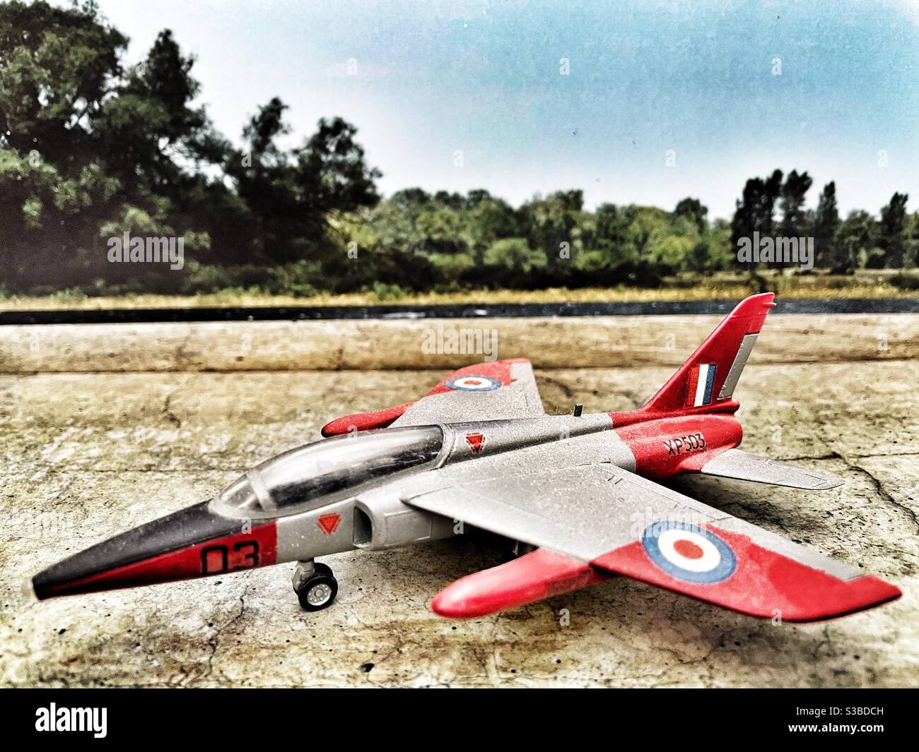 Hawker Siddeley Gnat Mk T 1 plastic model kit - Smartphone Captured Stock Image