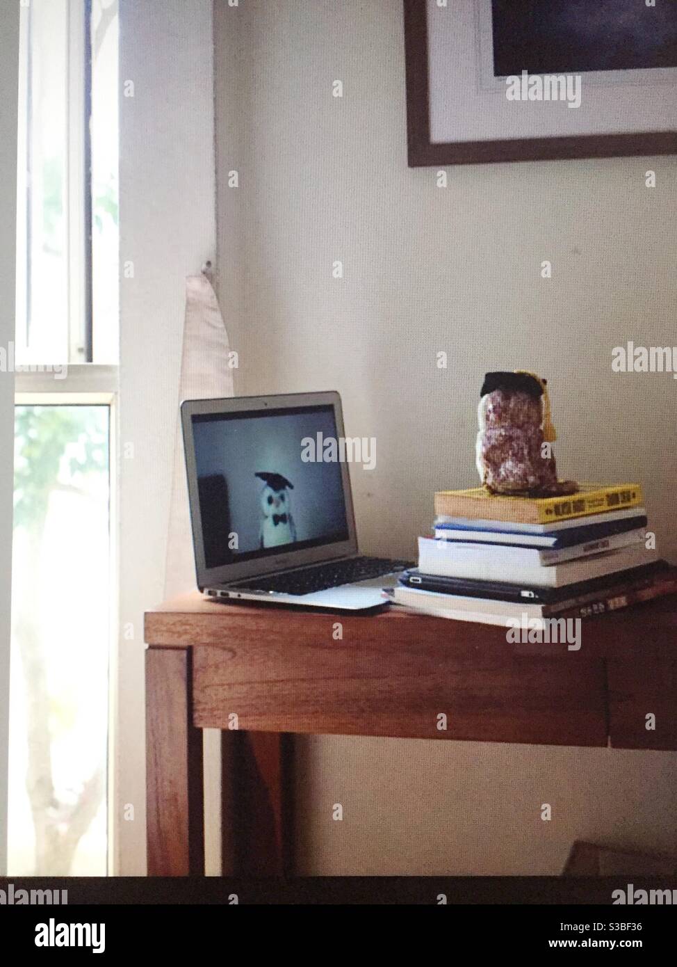 Zoom call - Smartphone Captured Stock Image