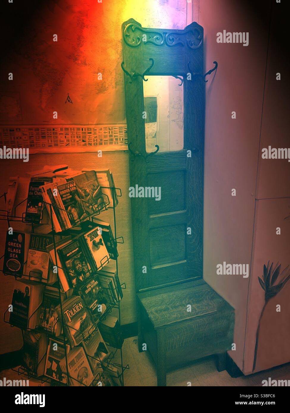 The whole SpanishMexican style wooden hanger on the right side of the