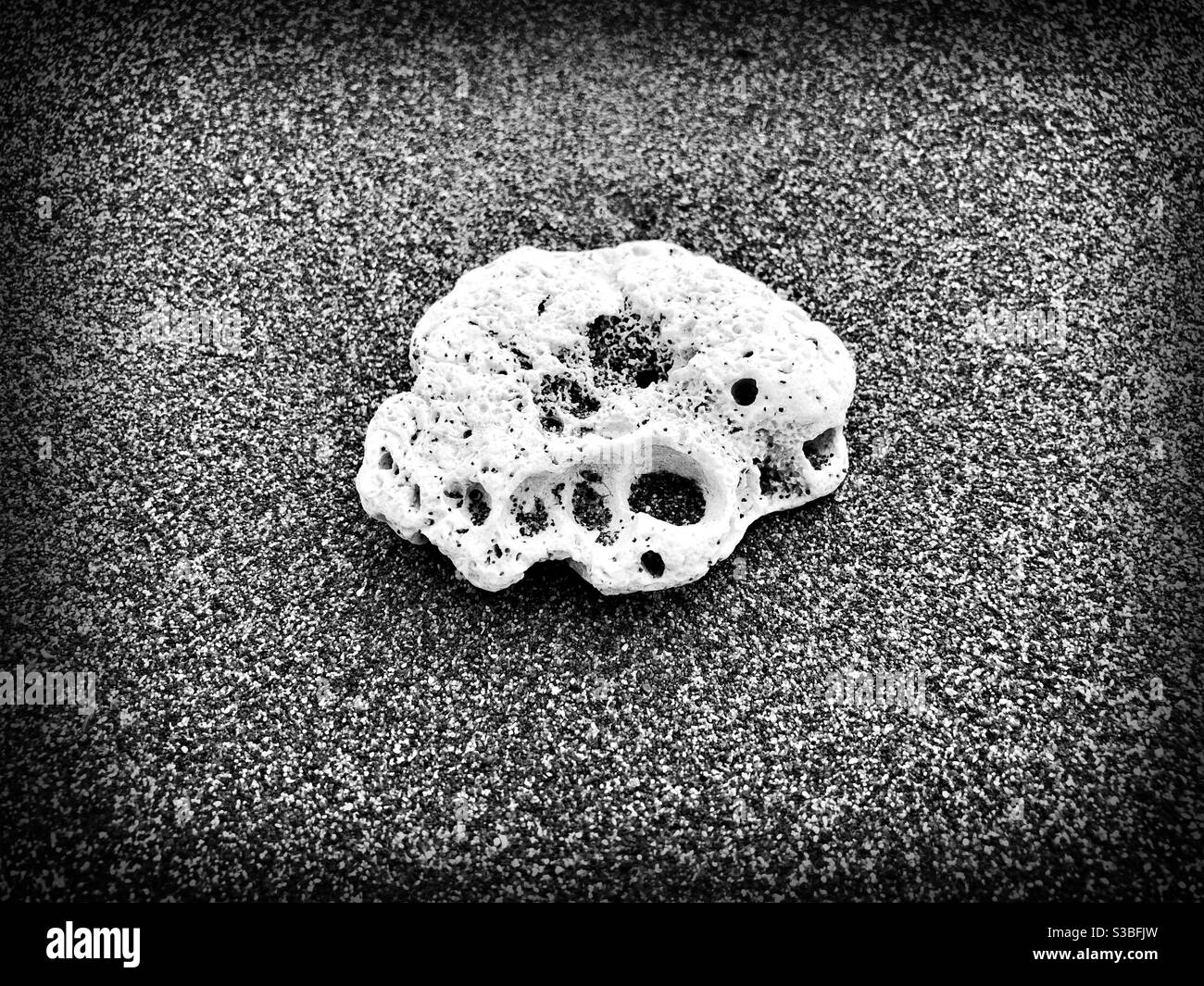A carved Rock found on the beach - Smartphone Captured Stock Image
