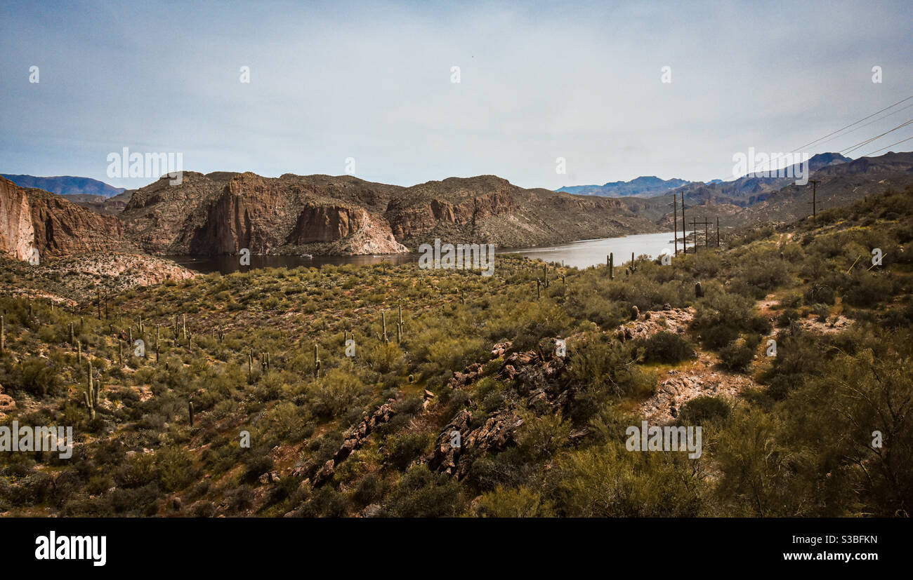 Arizona landscape just outside of Tortilla Flats Stock Photo