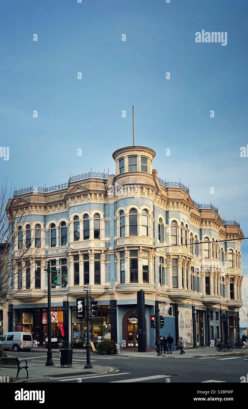 Victorian building in Port Townsend, WA Stock Photo