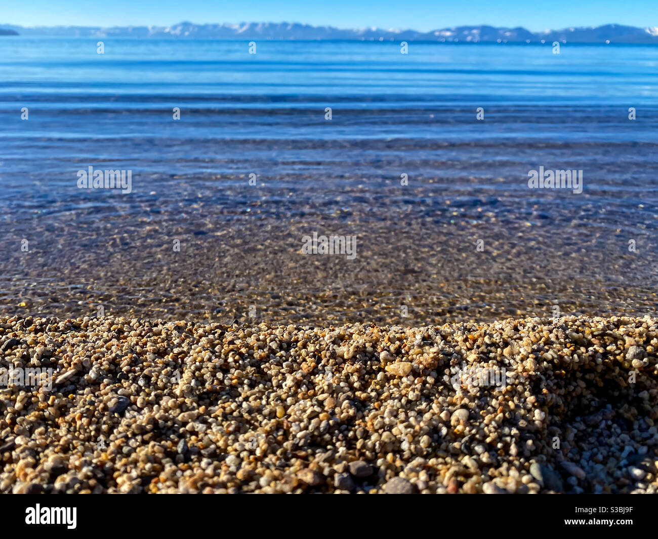 Calm Waters of Lake Tahoe Stock Photo