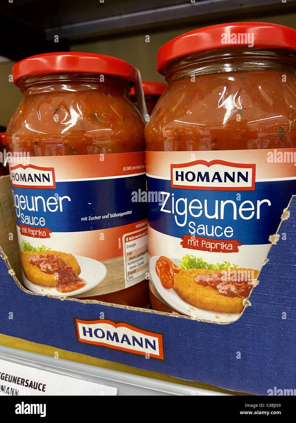 Close up of Homann Zigeuner Sauce in a German supermarket Stock Photo ...
