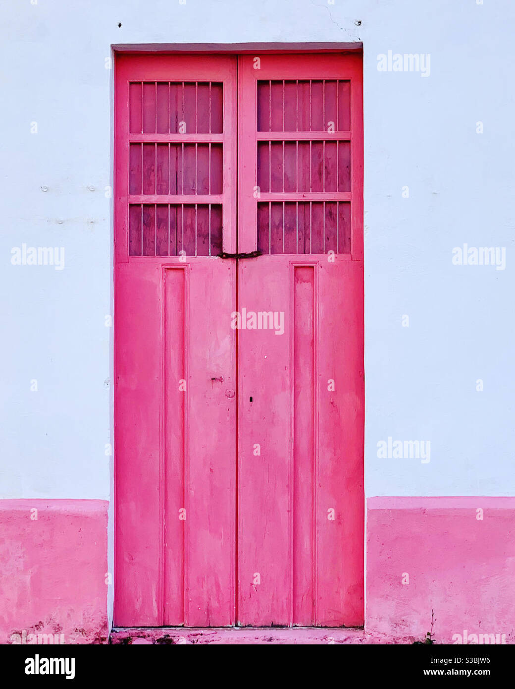 Pink wooden door - Smartphone Captured Stock Image