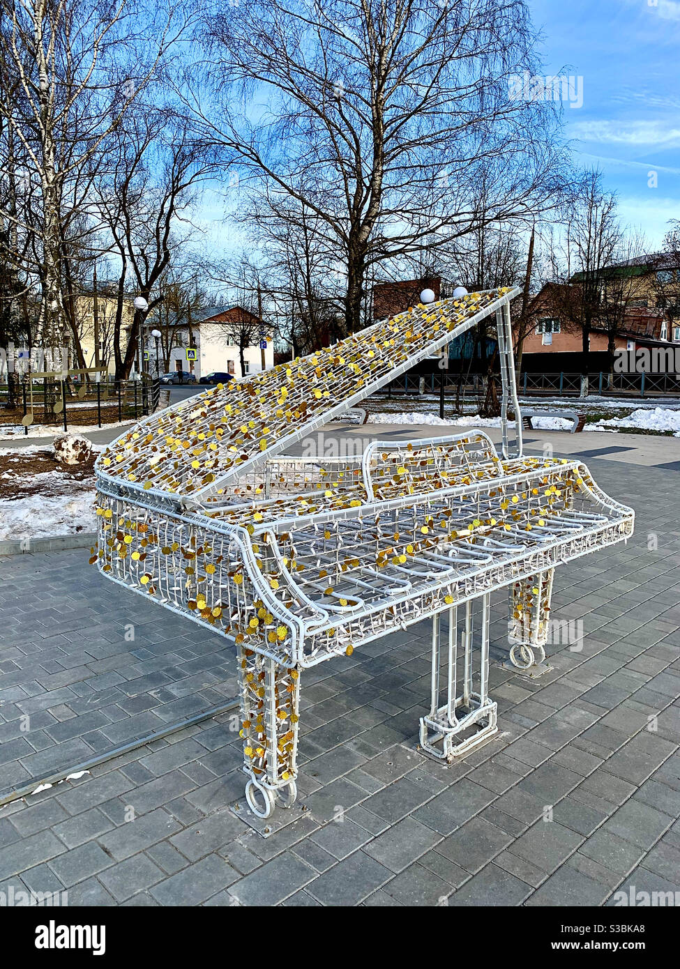 Festive grand piano layout design - Smartphone Captured Stock Image