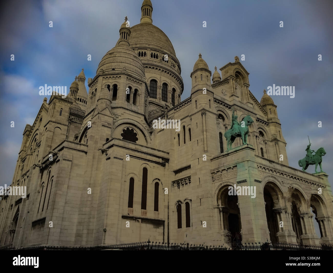 Montmarte Basilica sacre coeur against dramatic sky - Smartphone Captured Stock Image