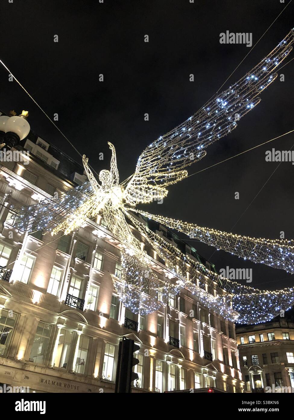 Angel Christmas lights on Regent Street London UK Stock Photo Alamy