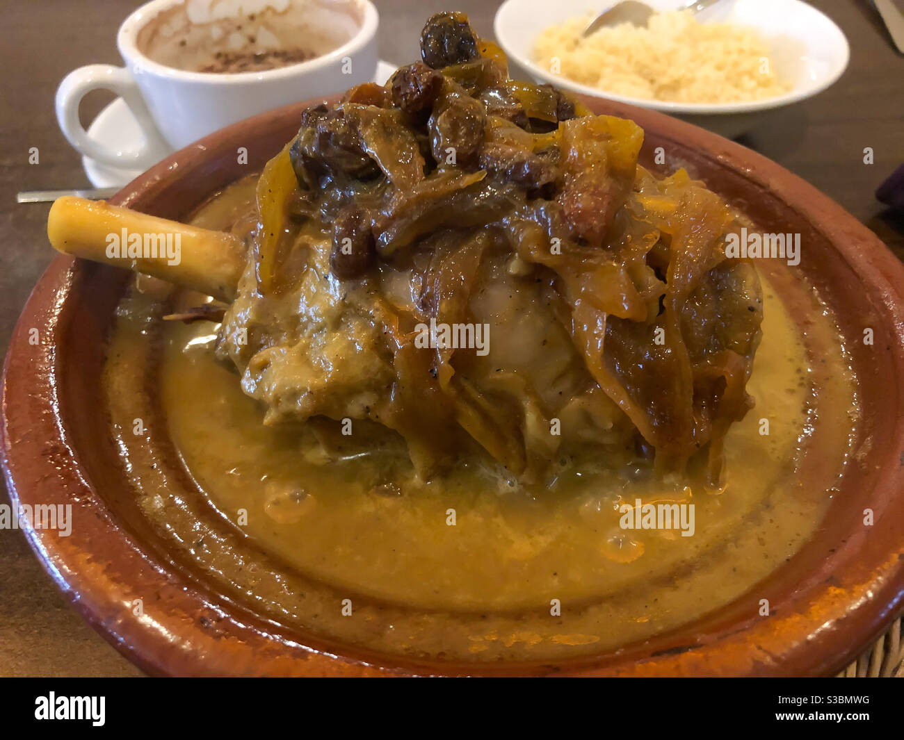 Lamb tagine with caramelised onions and sultanas. Stock Photo