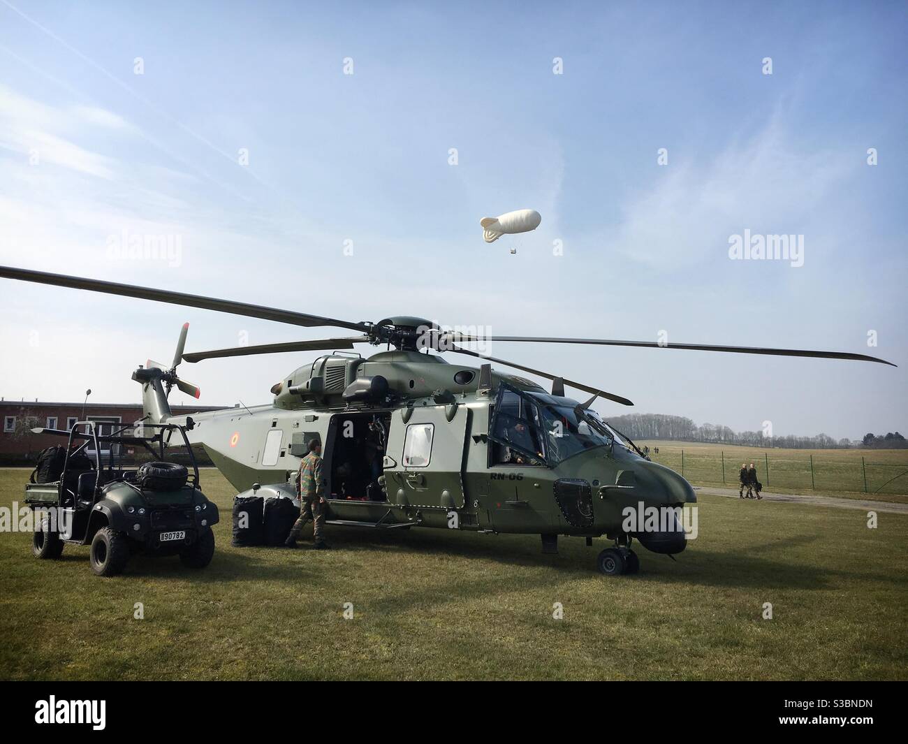 NH-90 helicopter of the belgian army - Smartphone Captured Stock Image