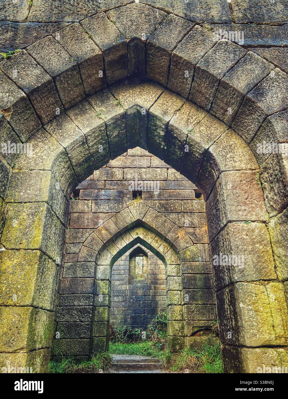 Arches at Liverpool Castle at Rivington in Lancashire Stock Photo