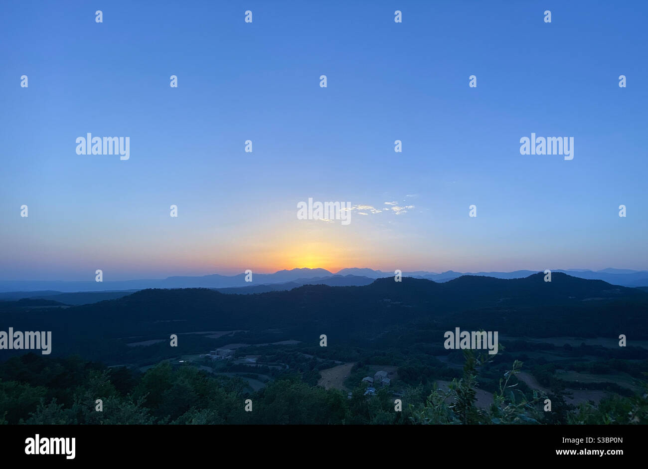 Sunset in Lluçanès, Catalunya Stock Photo