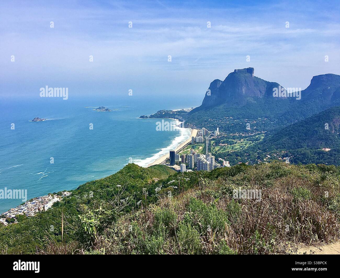 View from right side of Morro dois irmãos, Rio de Janeiro, Brazil. Stock Photo