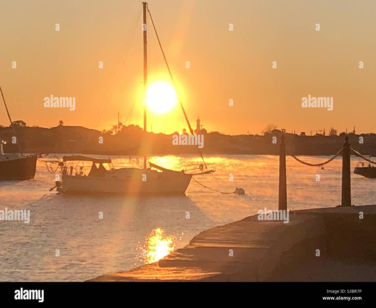 Cold River Sunrise - Smartphone Captured Stock Image