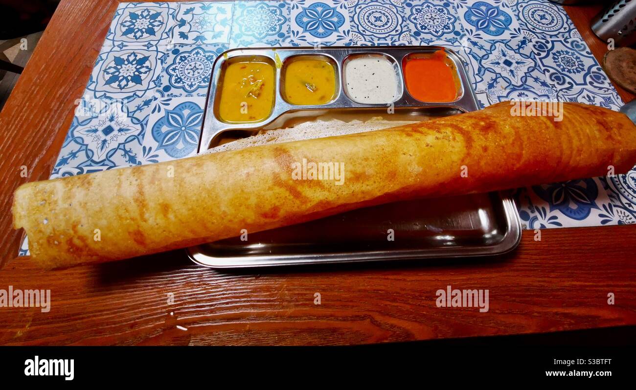 South Indian Masala Dosa Stock Photo - Alamy