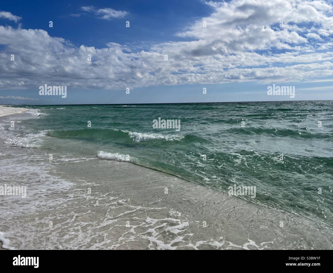 Seascape of the Gulf of Mexico emerald colored water - Smartphone Captured Stock Image