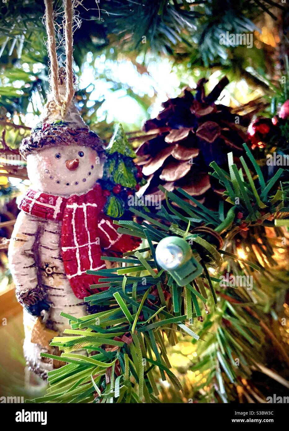 Snowman Christmas decoration Stock Photo