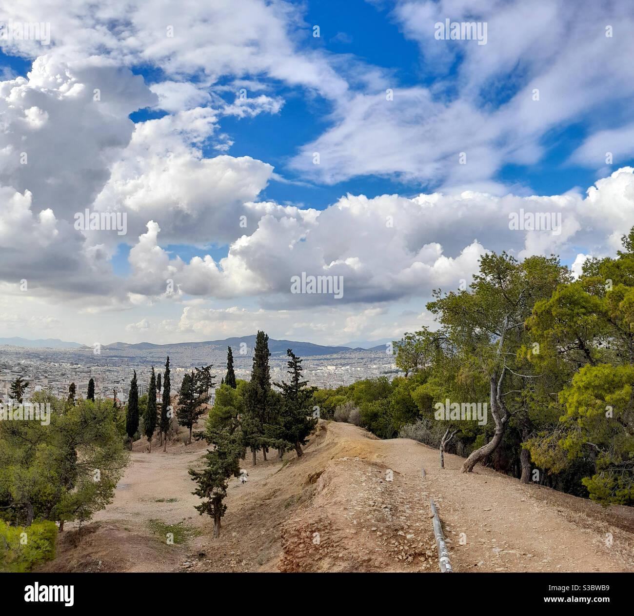 Gorgeous clouds over Athens, Greece, Europe - Smartphone Captured Stock Image