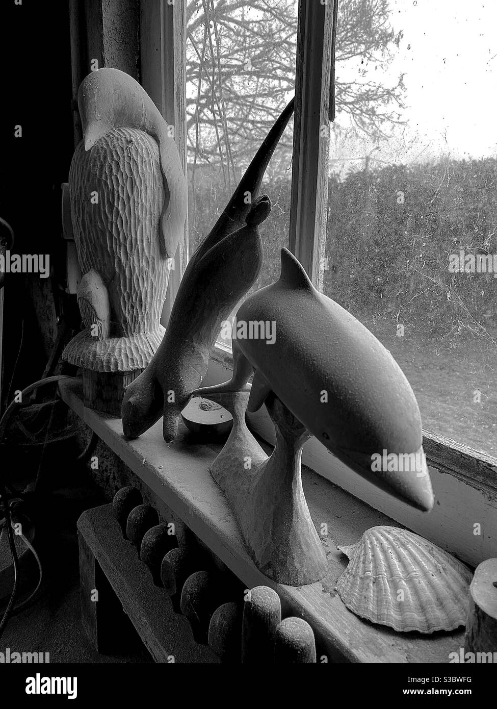 wooden sculptures - Smartphone Captured Stock Image