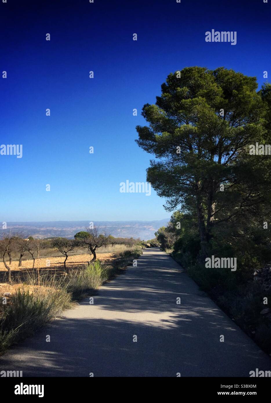 Landscape view off the beaten track, Catalonia, Spain. - Smartphone Captured Stock Image