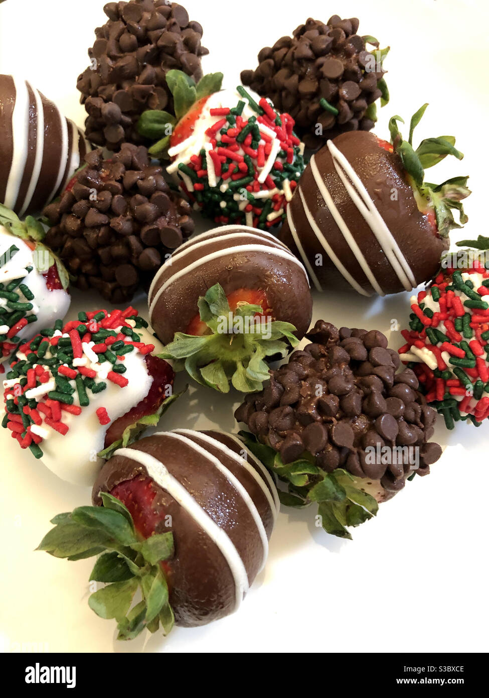 Gourmet chocolate covered cherries. - Smartphone Captured Stock Image