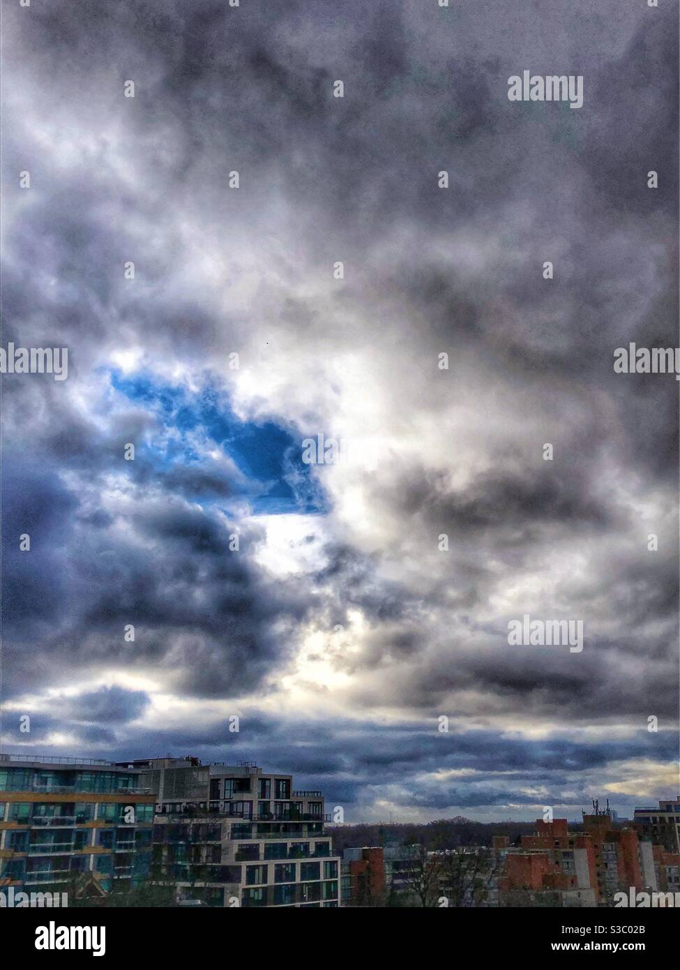 Dramatic sky in Toronto. Stock Photo