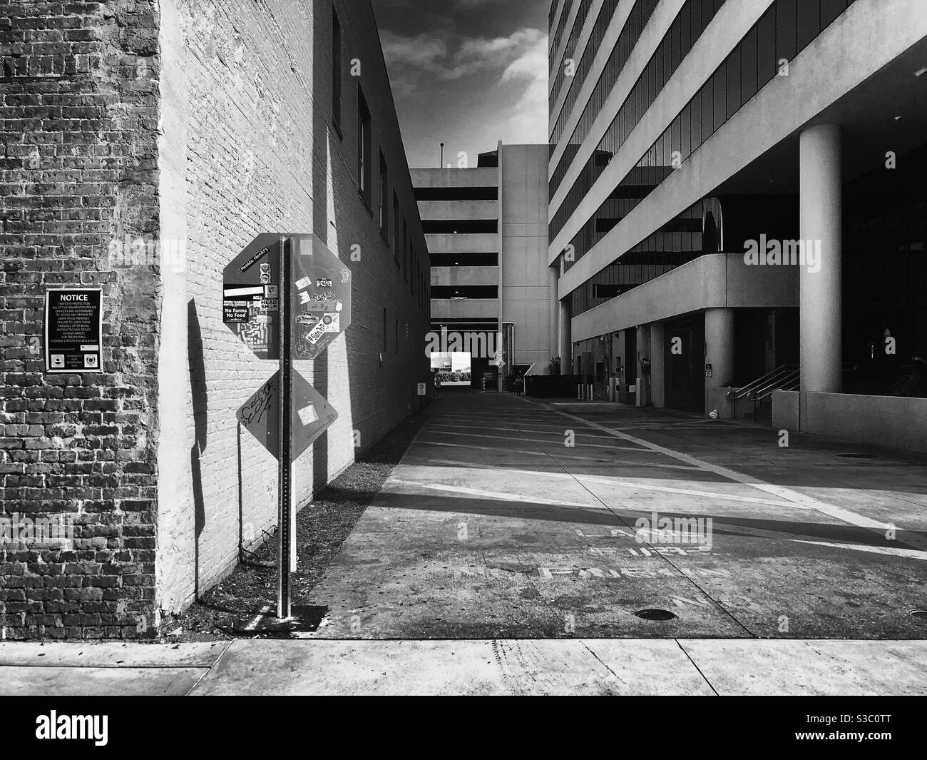 City alley with no people. Stock Photo