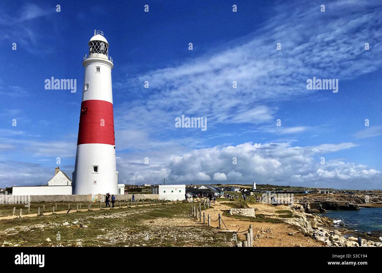 Portland bill lighthouse. Dorset. - Smartphone Captured Stock Image