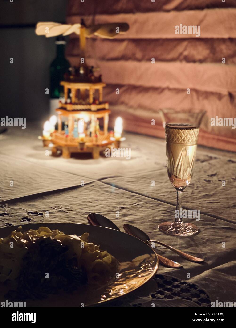 Christmas Eve dinner 2020 - Smartphone Captured Stock Image