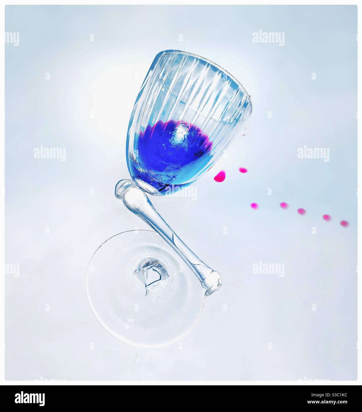 Broken wine glass Stock Photo