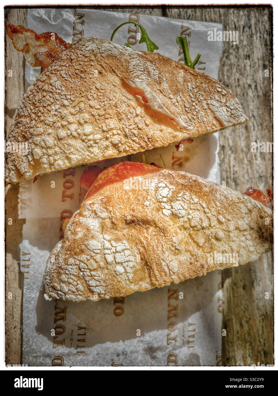 Breakfast bun from Old Town Italy, V&A Waterfront, Cape Town, South Africa. - Smartphone Captured Stock Image
