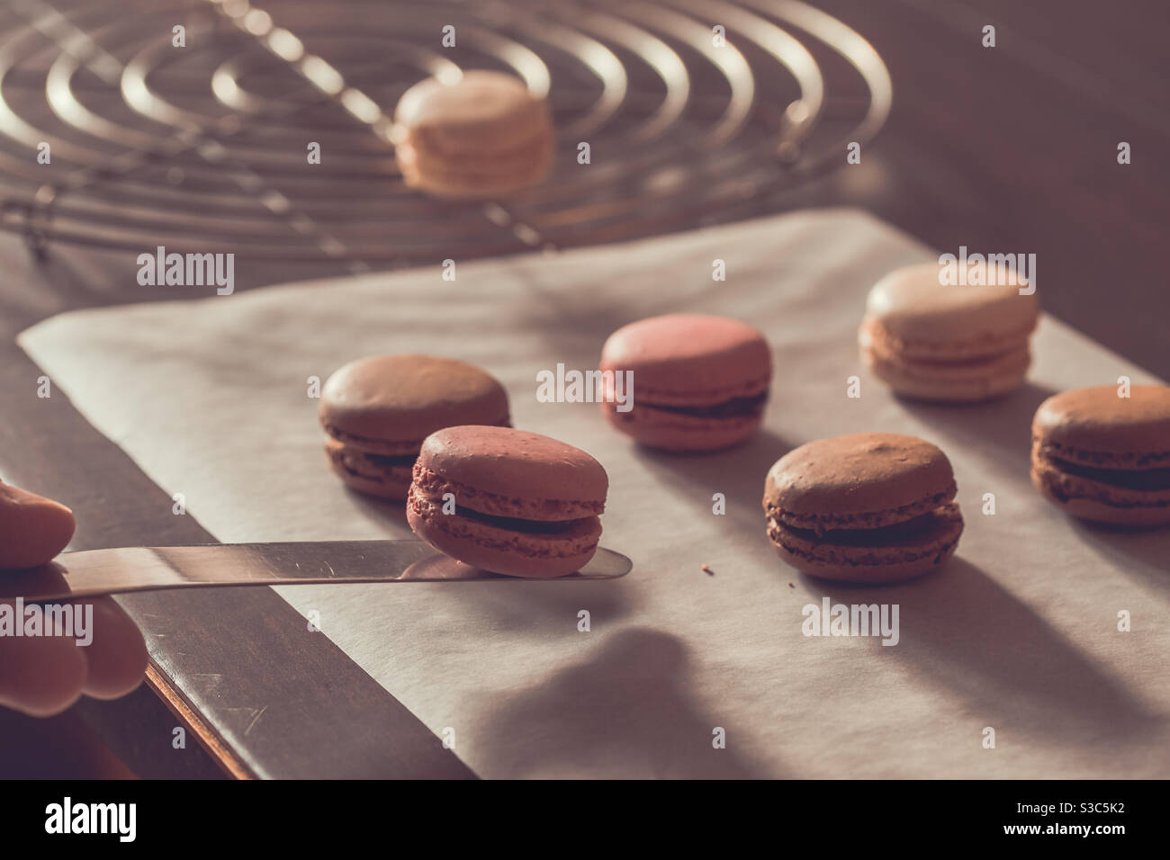 Homemade macaroons on a baking day - Smartphone Captured Stock Image
