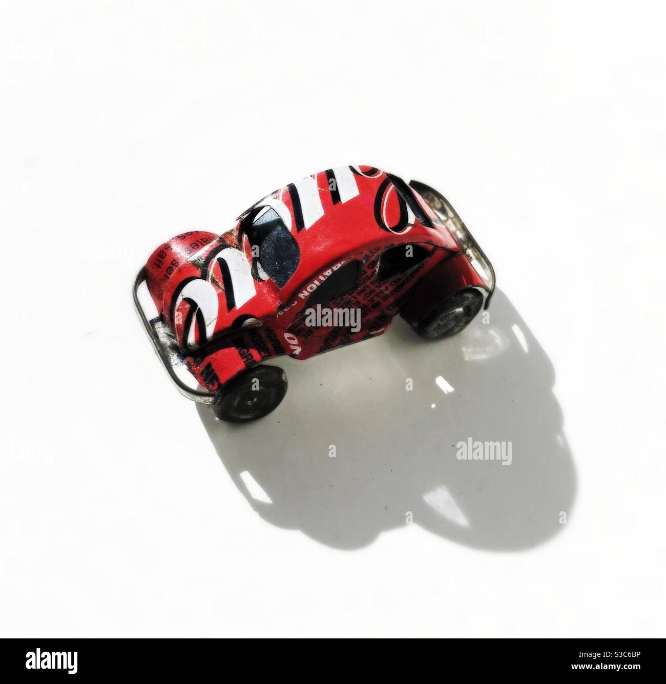 Miniature red car - Smartphone Captured Stock Image