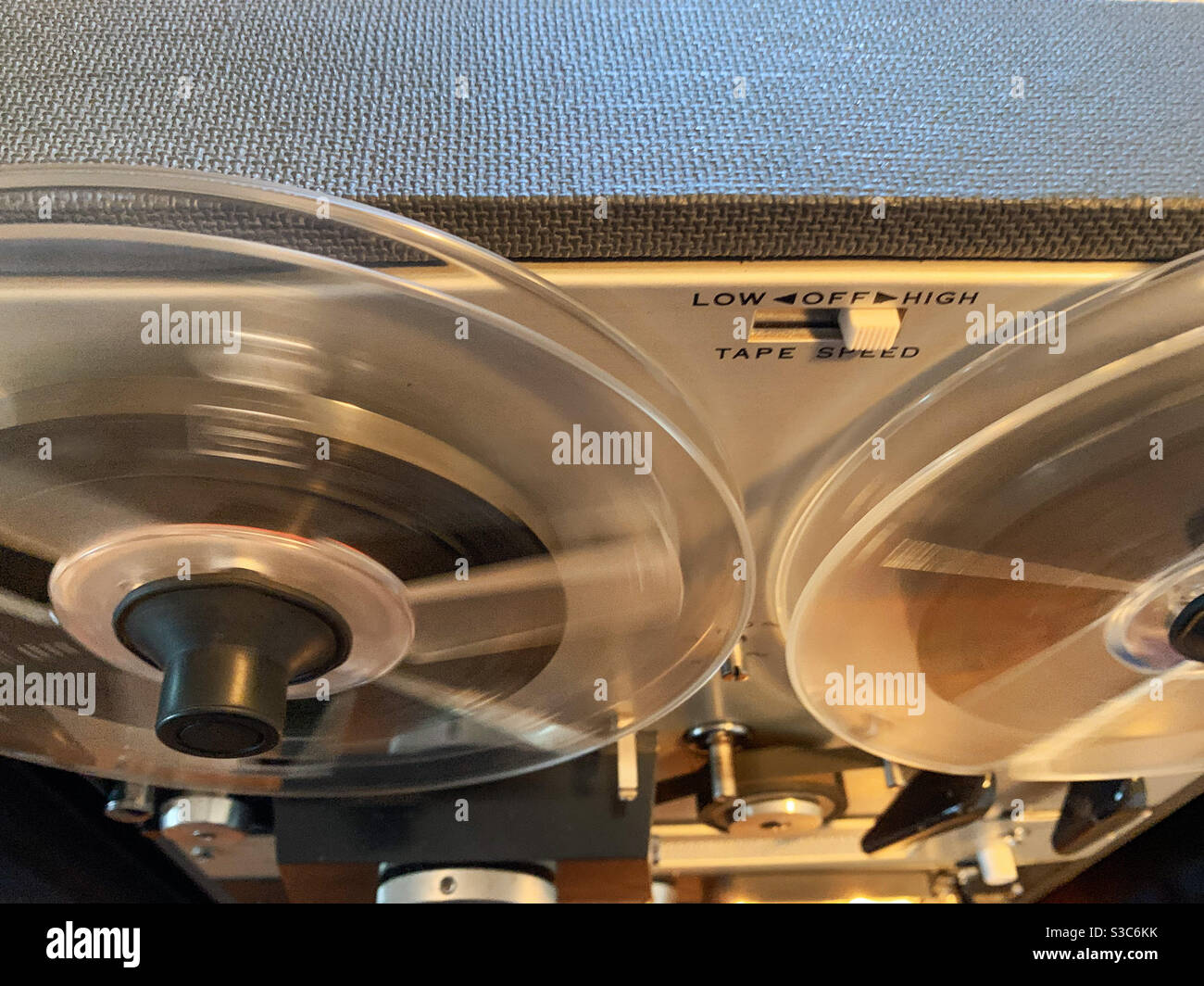 Old Reel to reel audio tape recorder - Smartphone Captured Stock Image