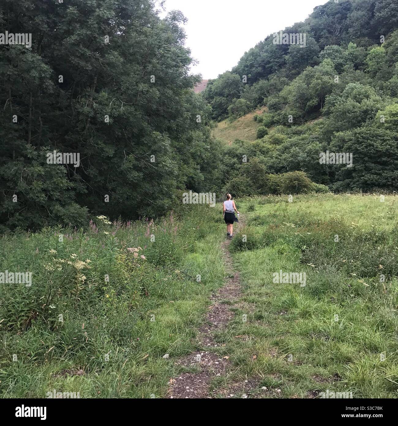 Hiking in the English countryside Stock Photo Alamy