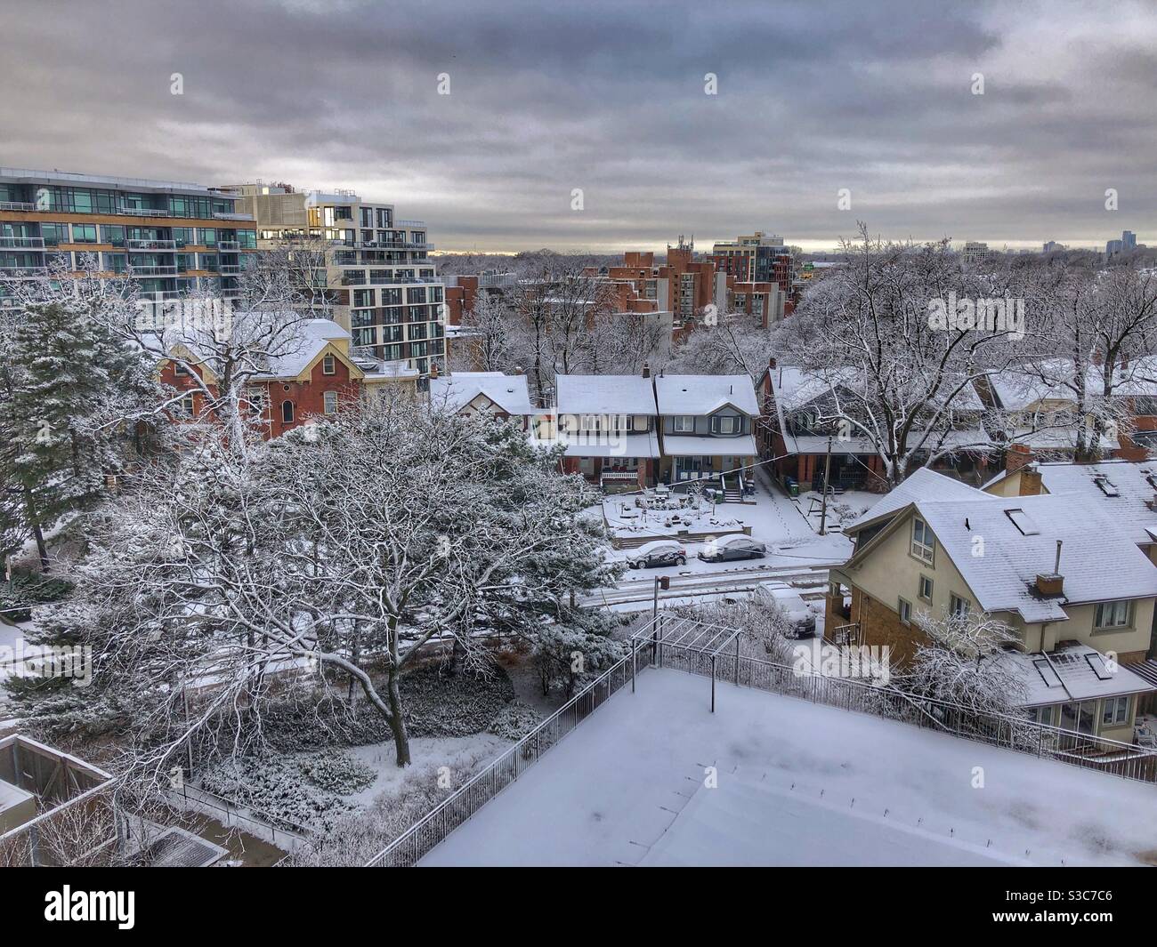 Winter landscape in the city. - Smartphone Captured Stock Image
