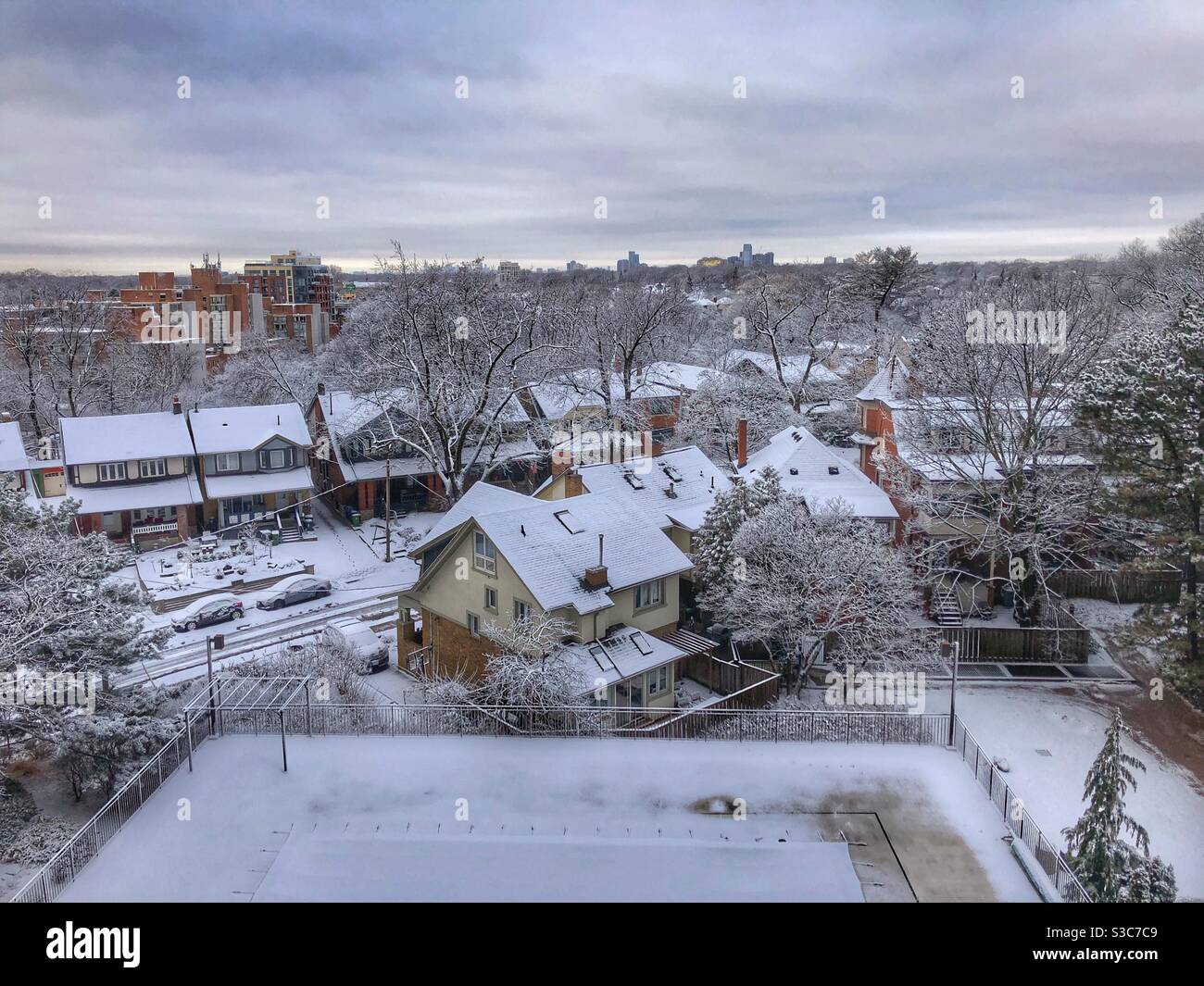 Winter landscape in the city. - Smartphone Captured Stock Image
