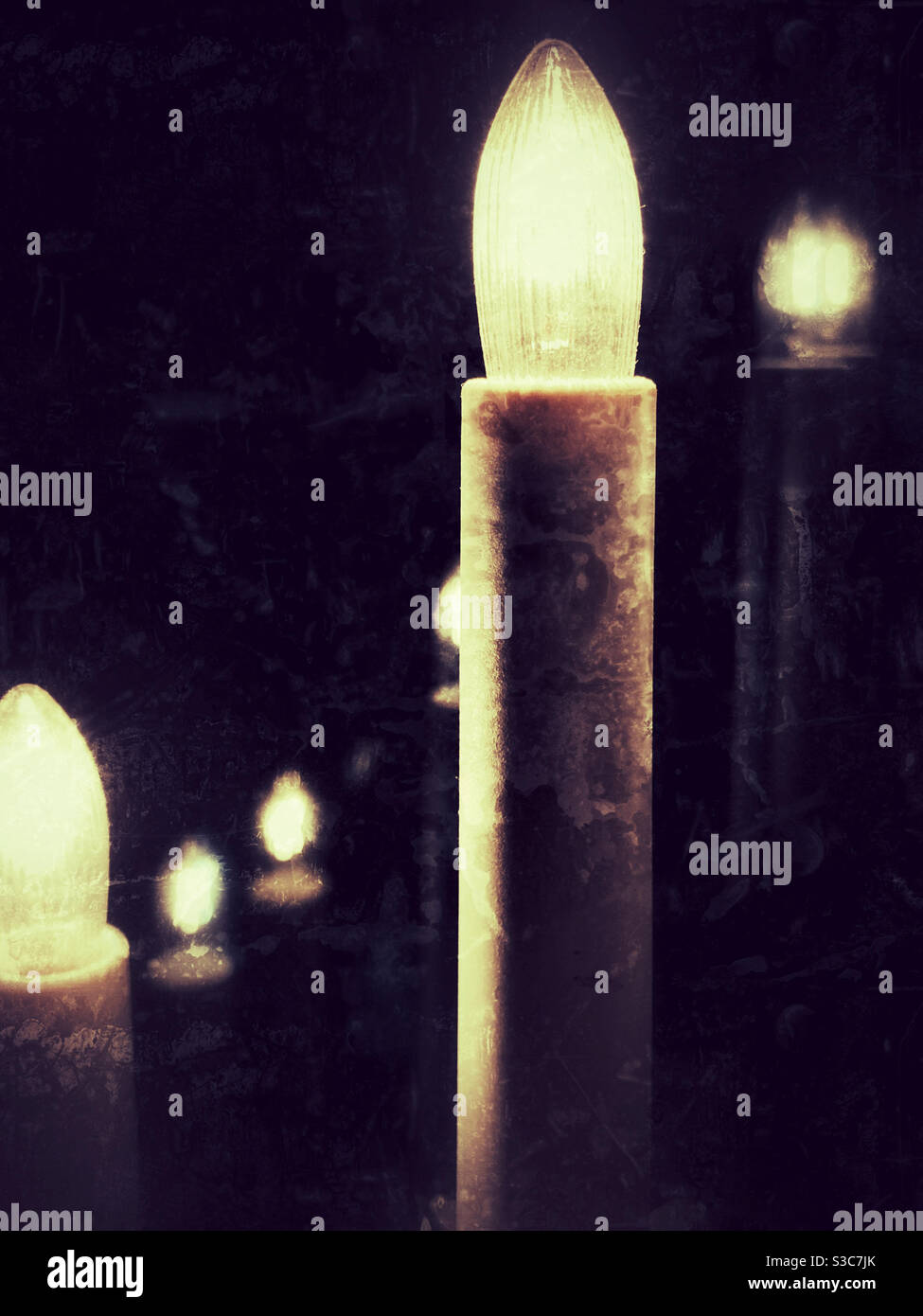 Artificial electric candles - Smartphone Captured Stock Image