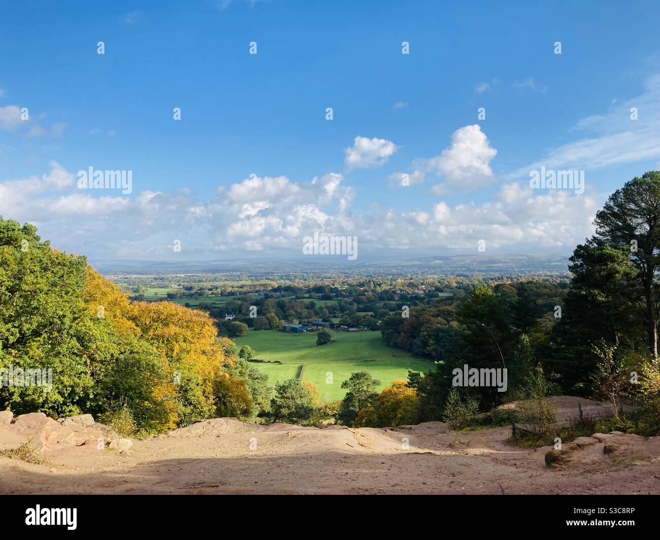 Cheshire Plain from Alderley Edge Stock Photo