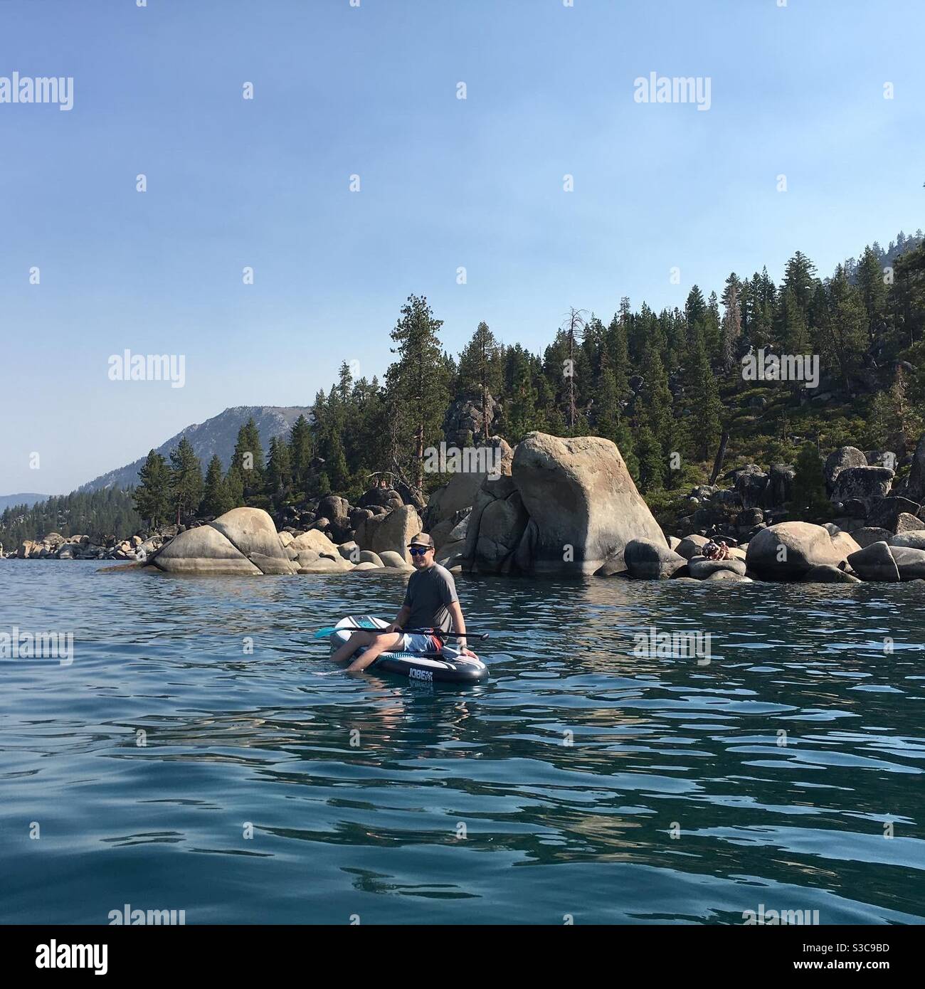 Paddle board Lake Tahoe Stock Photo Alamy