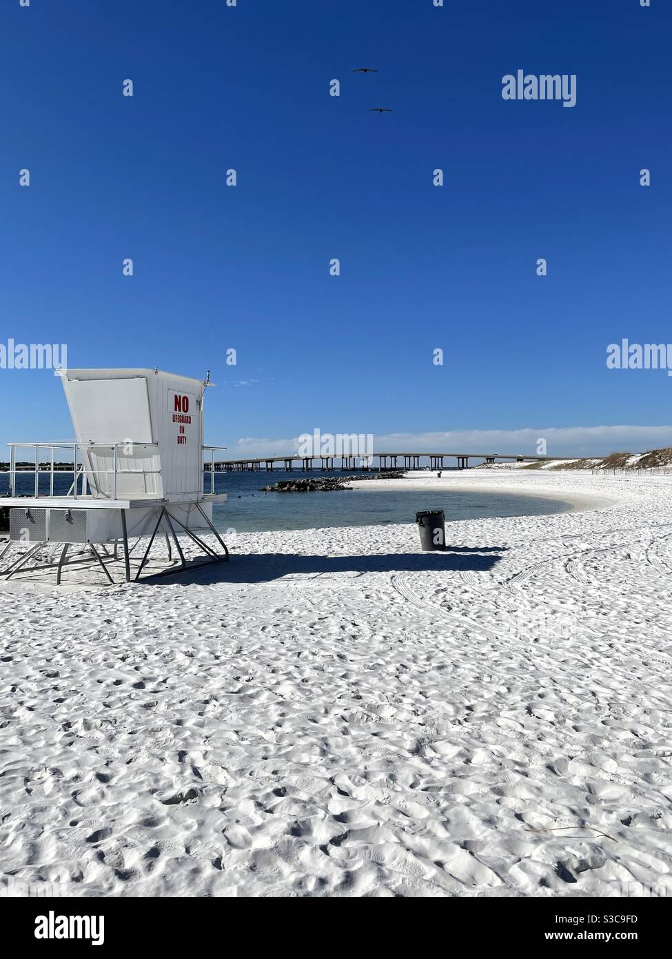 White sand beach at Norriego Point Destin Florida in winter Stock Photo