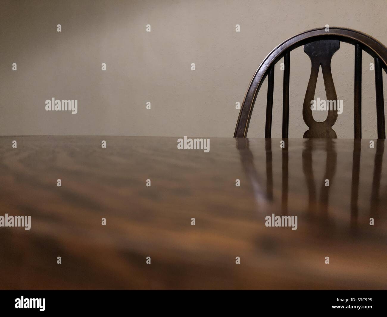 Traditional dining room table and chair in England, United Kingdom - Smartphone Captured Stock Image