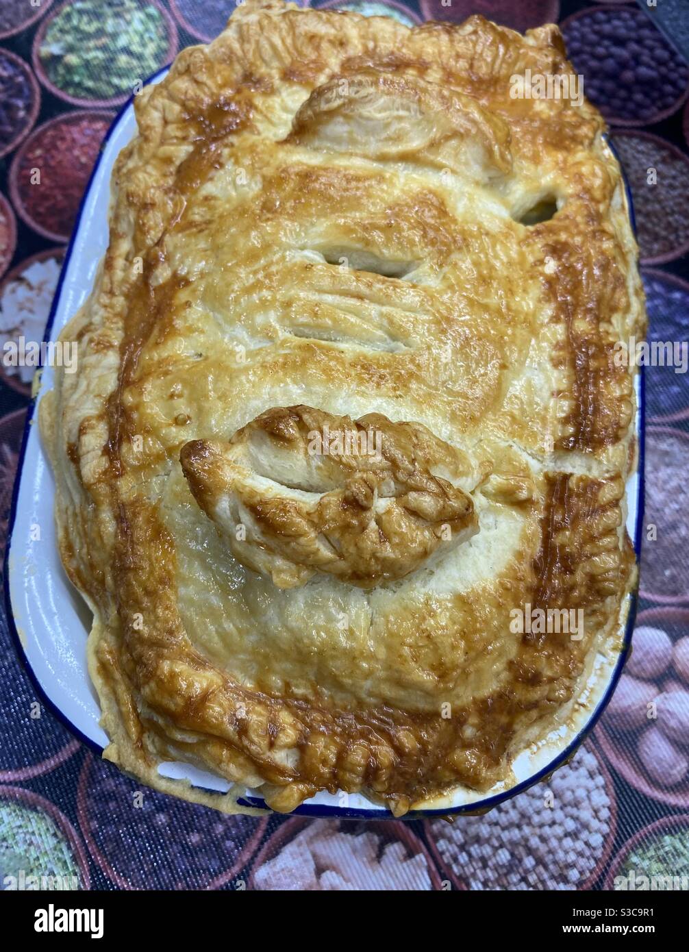 Puff Pasty Plate Pie - Smartphone Captured Stock Image