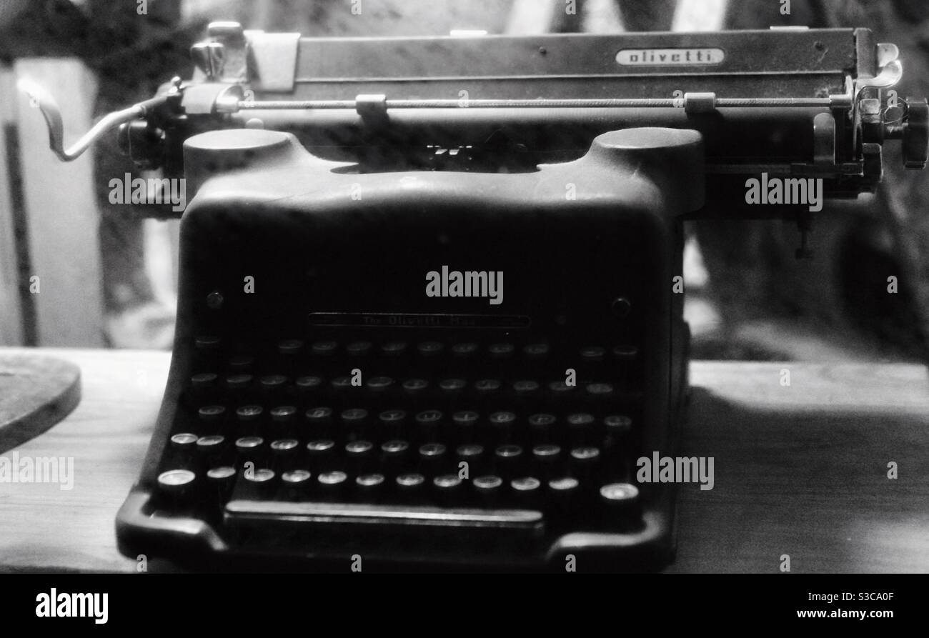 Typewriter in black and white Stock Photo Alamy