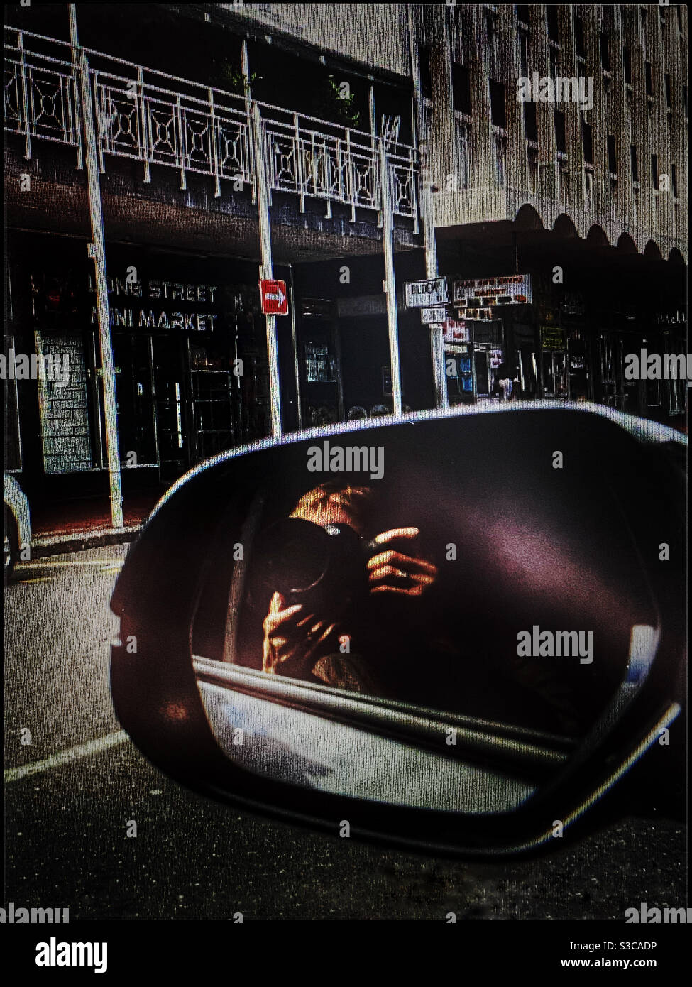 Photographing Long Street, Cape Town, from car during pandemic. - Smartphone Captured Stock Image