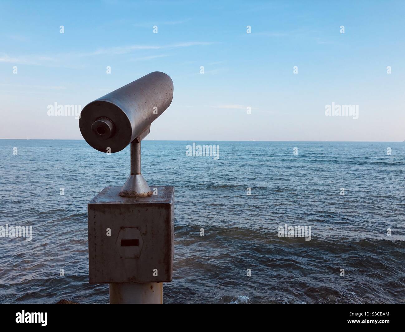 Beach seaside telescope - Smartphone Captured Stock Image