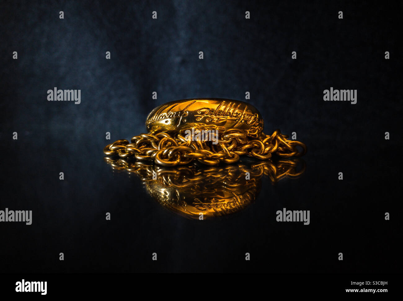 The one ring from the lord of the rings Stock Photo