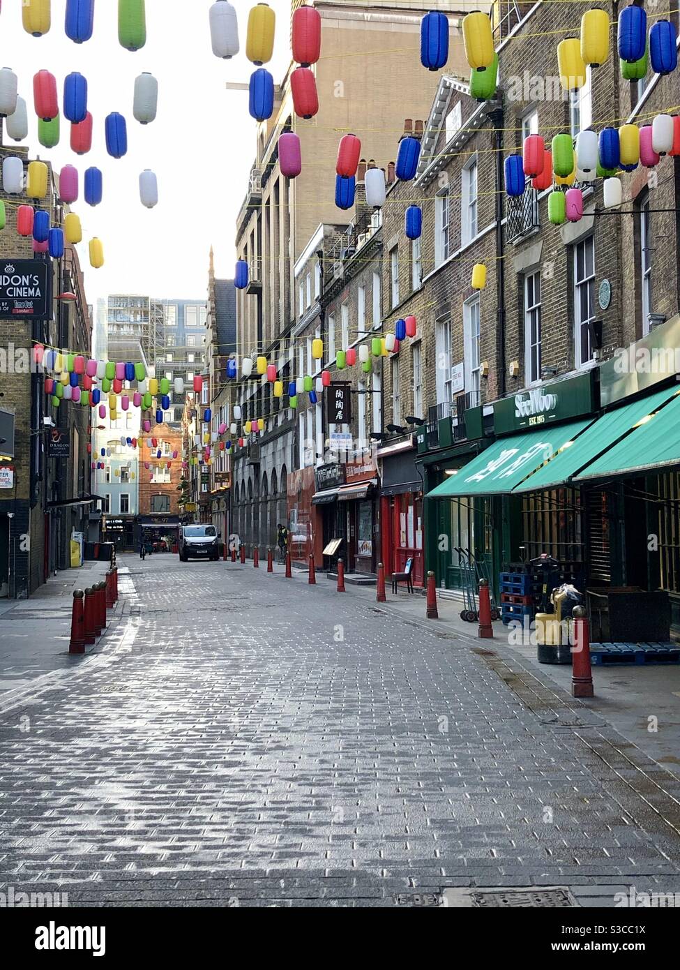 Chinatown London during the third lockdown January 2021 - Smartphone Captured Stock Image